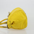 CELINE Hand Bag Leather Yellow Silver Auth 184774-5