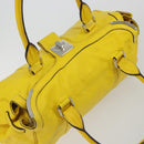 CELINE Hand Bag Leather Yellow Silver Auth 184774-6