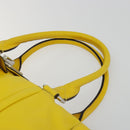 CELINE Hand Bag Leather Yellow Silver Auth 184774-8