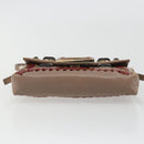FENDI Jeweled Mini Stitch Baguette Pouch Leather Purple Gold Auth 184775A-39