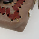 FENDI Jeweled Mini Stitch Baguette Pouch Leather Purple Gold Auth 184775A-40