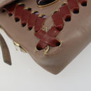 FENDI Jeweled Mini Stitch Baguette Pouch Leather Purple Gold Auth 184775A-41