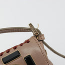 FENDI Jeweled Mini Stitch Baguette Pouch Leather Purple Gold Auth 184775A-45