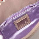 FENDI Jeweled Mini Stitch Baguette Pouch Leather Purple Gold Auth 184775A-49