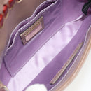 FENDI Jeweled Mini Stitch Baguette Pouch Leather Purple Gold Auth 184775A-50