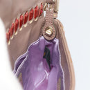 FENDI Jeweled Mini Stitch Baguette Pouch Leather Purple Gold Auth 184775A-51