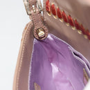 FENDI Jeweled Mini Stitch Baguette Pouch Leather Purple Gold Auth 184775A-52