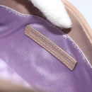FENDI Jeweled Mini Stitch Baguette Pouch Leather Purple Gold Auth 184775A-54