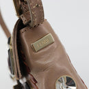FENDI Jeweled Mini Stitch Baguette Pouch Leather Purple Gold Auth 184775A-14