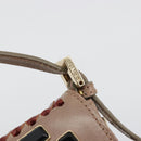 FENDI Jeweled Mini Stitch Baguette Pouch Leather Purple Gold Auth 184775A-15