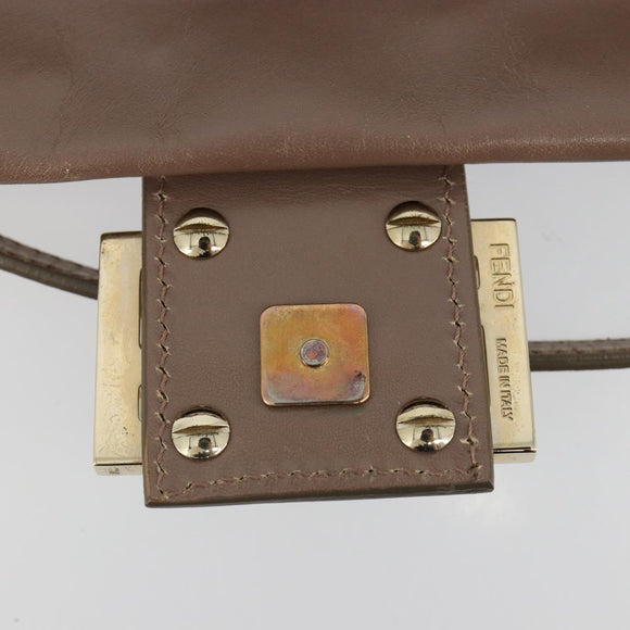 FENDI Jeweled Mini Stitch Baguette Pouch Leather Purple Gold Auth 184775A