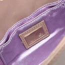 FENDI Jeweled Mini Stitch Baguette Pouch Leather Purple Gold Auth 184775A-21