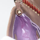 FENDI Jeweled Mini Stitch Baguette Pouch Leather Purple Gold Auth 184775A-24