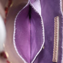 FENDI Jeweled Mini Stitch Baguette Pouch Leather Purple Gold Auth 184775A-25