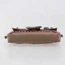 FENDI Jeweled Mini Stitch Baguette Pouch Leather Purple Gold Auth 184775A-9