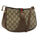 GUCCI GG Supreme Web Sherry Line Bag PVC Beige Gold 72 02 024 Auth 184776A-1