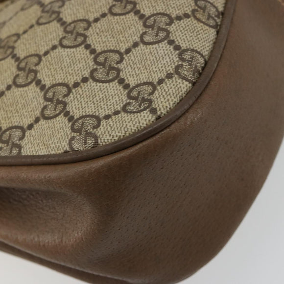 GUCCI GG Supreme Web Sherry Line Bag PVC Beige Gold 72 02 024 Auth 184776A
