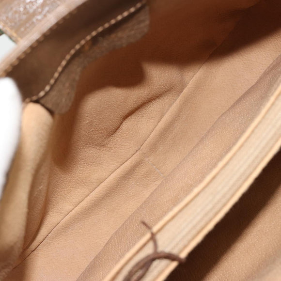 GUCCI GG Supreme Web Sherry Line Bag PVC Beige Gold 72 02 024 Auth 184776A