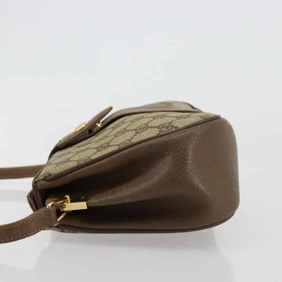 GUCCI GG Supreme Web Sherry Line Bag PVC Beige Gold 72 02 024 Auth 184776A