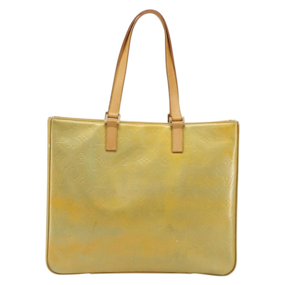 LOUIS VUITTON Monogram Vernis Columbus Tote Bag Gris M91028 LV Auth 184777