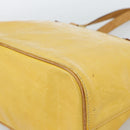LOUIS VUITTON Monogram Vernis Houston Hand Bag Lime Yellow M91055 LV Auth 184778-15