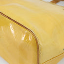 LOUIS VUITTON Monogram Vernis Houston Hand Bag Lime Yellow M91055 LV Auth 184778-17