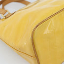 LOUIS VUITTON Monogram Vernis Houston Hand Bag Lime Yellow M91055 LV Auth 184778-18