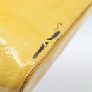 LOUIS VUITTON Monogram Vernis Houston Hand Bag Lime Yellow M91055 LV Auth 184778-8
