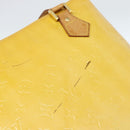 LOUIS VUITTON Monogram Vernis Houston Hand Bag Lime Yellow M91055 LV Auth 184778-10