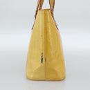 LOUIS VUITTON Monogram Vernis Houston Hand Bag Lime Yellow M91055 LV Auth 184778-3
