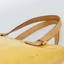 LOUIS VUITTON Monogram Vernis Houston Hand Bag Lime Yellow M91055 LV Auth 184778-14