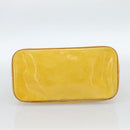LOUIS VUITTON Monogram Vernis Houston Hand Bag Lime Yellow M91055 LV Auth 184778-5