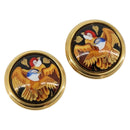 HERMES Emile Earring metal Gold Tone Auth 184783V-1