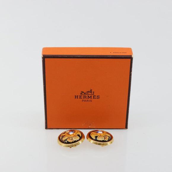 HERMES Emile Earring metal Gold Tone Auth 184783V
