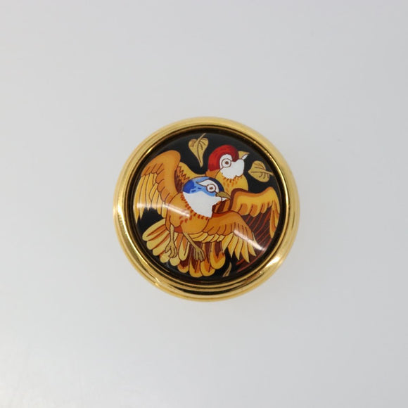 HERMES Emile Earring metal Gold Tone Auth 184783V