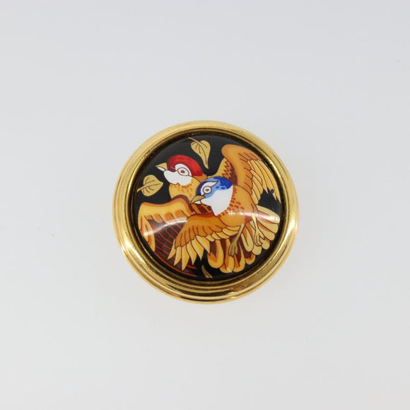 HERMES Emile Earring metal Gold Tone Auth 184783V