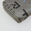 CHANEL Matelasse Typography Coin Purse Lamb Skin Gray Silver CC Auth 184786A-16
