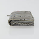 CHANEL Matelasse Typography Coin Purse Lamb Skin Gray Silver CC Auth 184786A-3