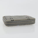 CHANEL Matelasse Typography Coin Purse Lamb Skin Gray Silver CC Auth 184786A-5