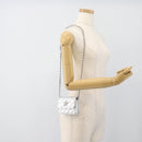 CHANEL Matelasse Chain Shoulder Bag Lamb Skin Silver CC Auth 184788SAM-22