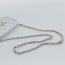 CHANEL Matelasse Chain Shoulder Bag Lamb Skin Silver CC Auth 184788SAM-7