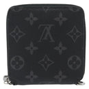 LOUIS VUITTON Monogram Eclipse Zippy Compact Wallet M80426 LV Auth 184794-2