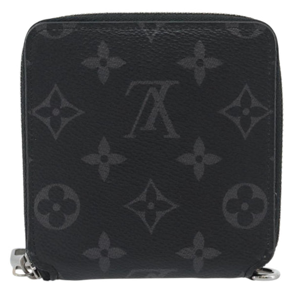 LOUIS VUITTON Monogram Eclipse Zippy Compact Wallet M80426 LV Auth 184794