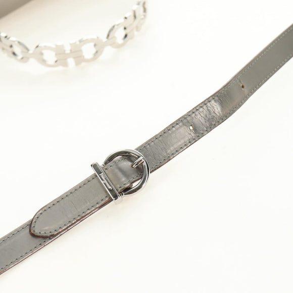 Salvatore Ferragamo Gancini Hand Bag Patent leather 2way Silver Auth 184795V
