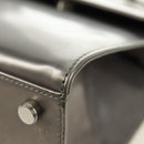 Salvatore Ferragamo Gancini Hand Bag Patent leather 2way Silver Auth 184795V-18