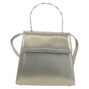 Salvatore Ferragamo Gancini Hand Bag Patent leather 2way Silver Auth 184795V-13