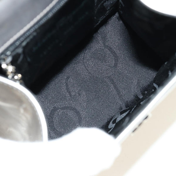 Salvatore Ferragamo Gancini Hand Bag Patent leather 2way Silver Auth 184795V