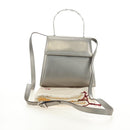 Salvatore Ferragamo Gancini Hand Bag Patent leather 2way Silver Auth 184795V-12