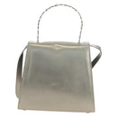 Salvatore Ferragamo Gancini Hand Bag Patent leather 2way Silver Auth 184795V-2