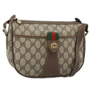 GUCCI GG Supreme Web Sherry Line Bag PVC Beige Gold 89 02 032 Auth 184796-1